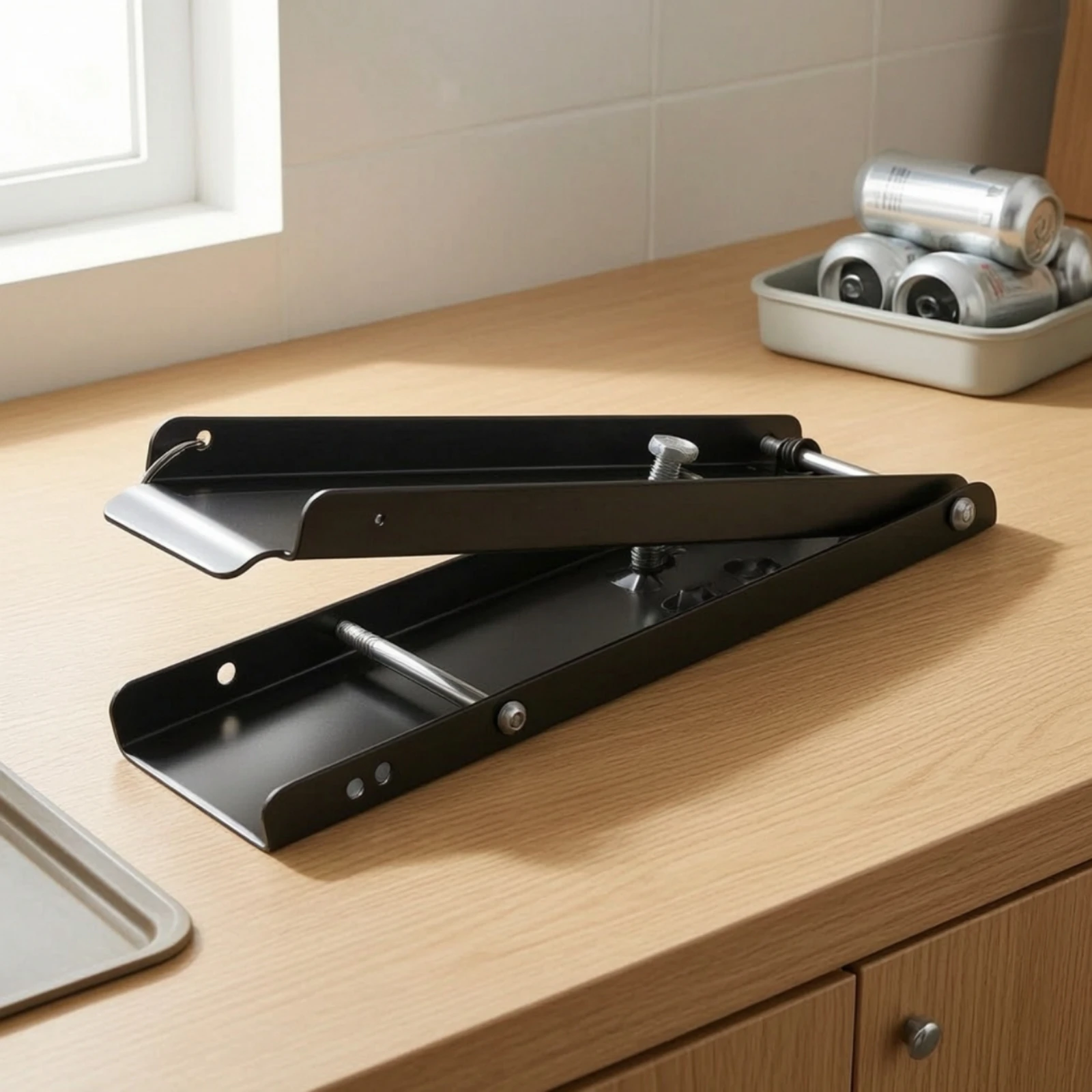 Foot-Operated Can Crusher Full-Metal Foot Can Crusher Manual for Garage, Kitchen, Home Recycling