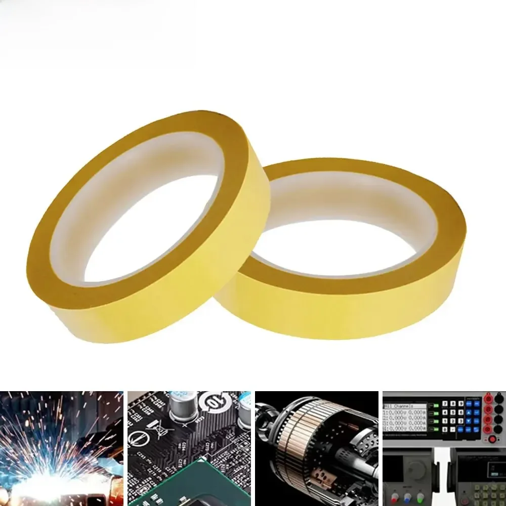 Odporna na ciepło taśma mylarowa, taśma izolacyjna mylarowa, do uzwojenia cewki kondensatora silnika transformatora, trudnopalna, żółta 20 mm * 66 m — zdjęcie 2