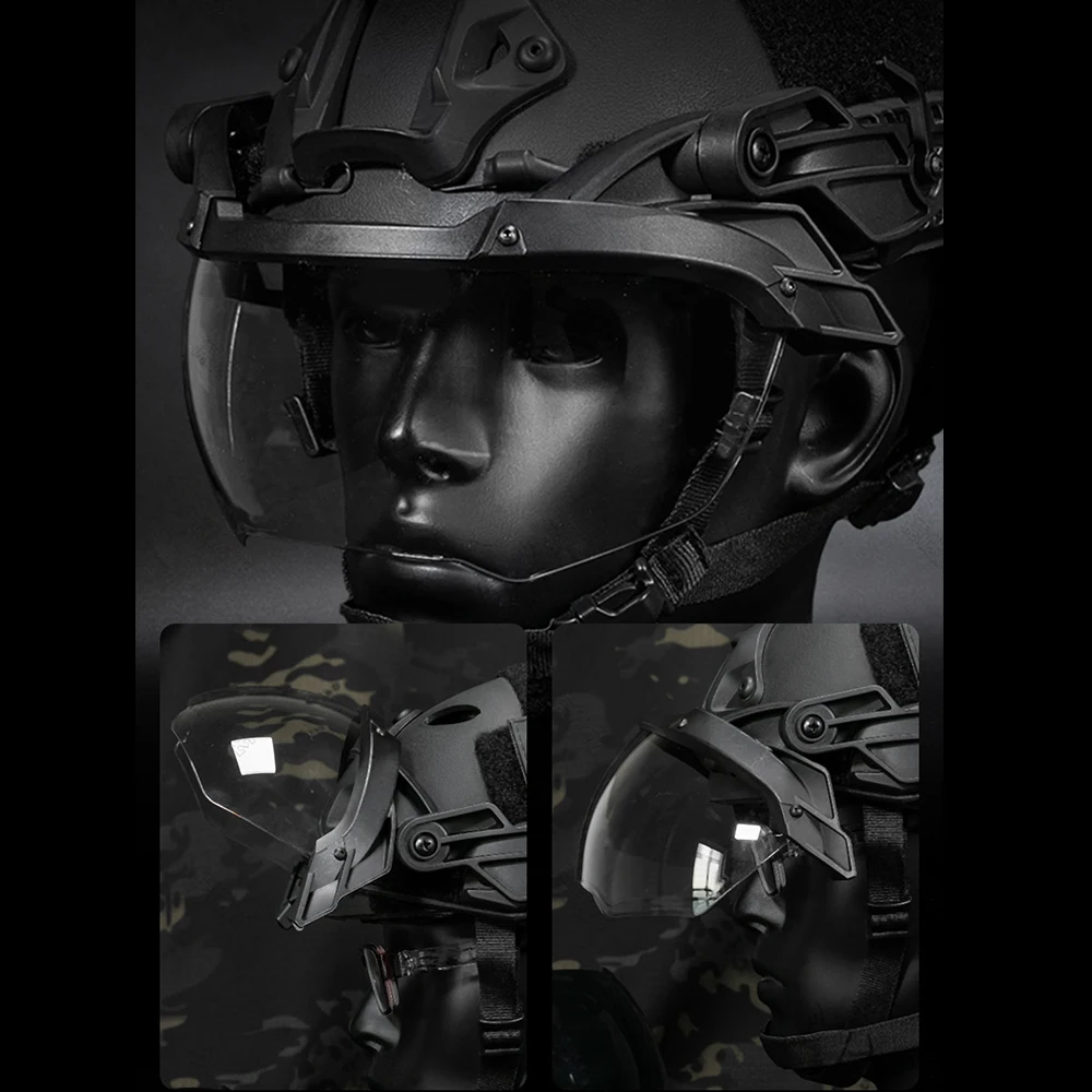 خوذة الوجه نظارات نظارات السلامة مع الجانب قوس القضبان الادسنس نظارات الوجه حتى نظارات التكتيكية نظارات اطلاق النار لخوذة سريعة #3