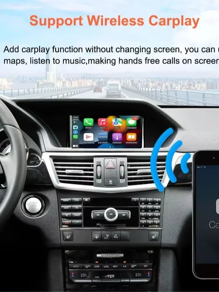 Draadloze CarPlay Android Auto Decoder Voor Mercedes Benz NTG4.0 GLK W207 E Coupe W212 E Klasse W204 C Klasse SLK AUX BT Auto Module - afbeelding 2