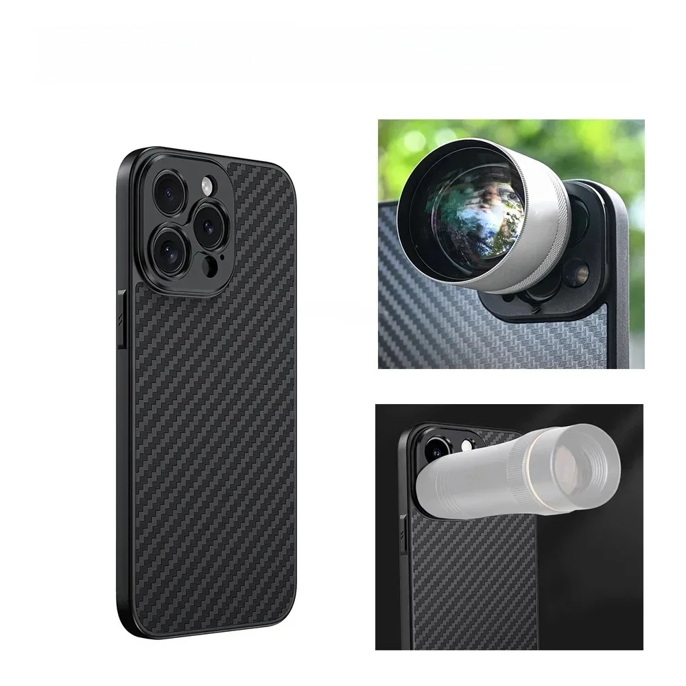 Etui na telefon z włókna węglowego 17 mm do iPhone'a 15 14 13 12 11 Pro Max Plus Protect Etui na telefon do obiektywu Ulanzi Apexel Kase — zdjęcie produktu 7