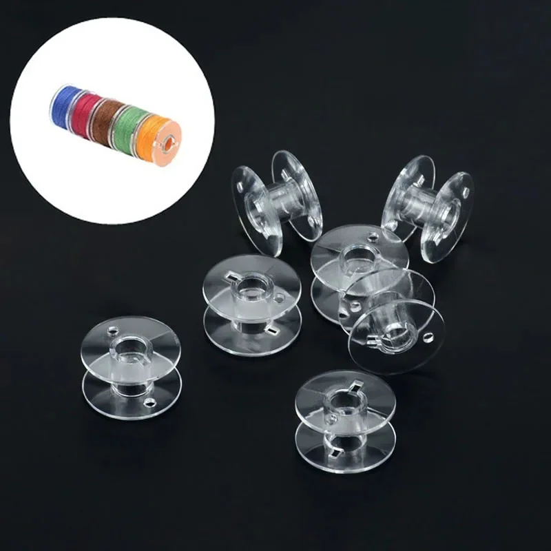 Bobines Africaines Transparentes en Plastique pour Machine à Coudre, Outils Artisanaux, Accessoires de Couture à Domicile pour Brother Singer, 10 Pièces