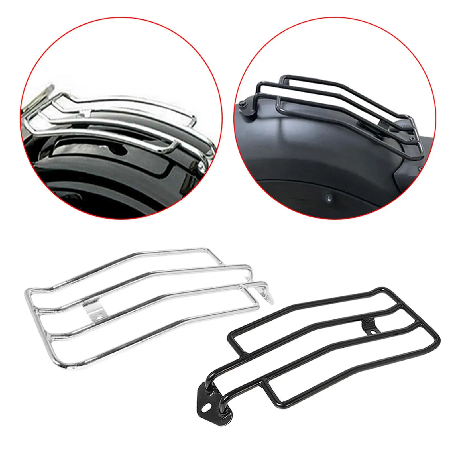 

Universal Motorcycle Luggage Rack Iron Rear Carrier Rack for Travel Tail Box Cargo Luggage Rack Holder Backrest Support Shelf