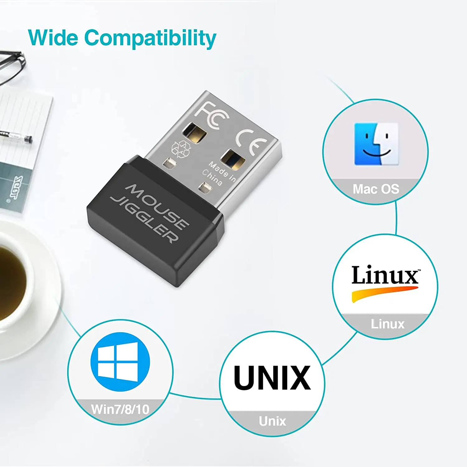 Simulatore di movimento del Mouse Jiggler del Mouse USB Rii RT301 con interruttore ON/OFF per il risveglio del Computer