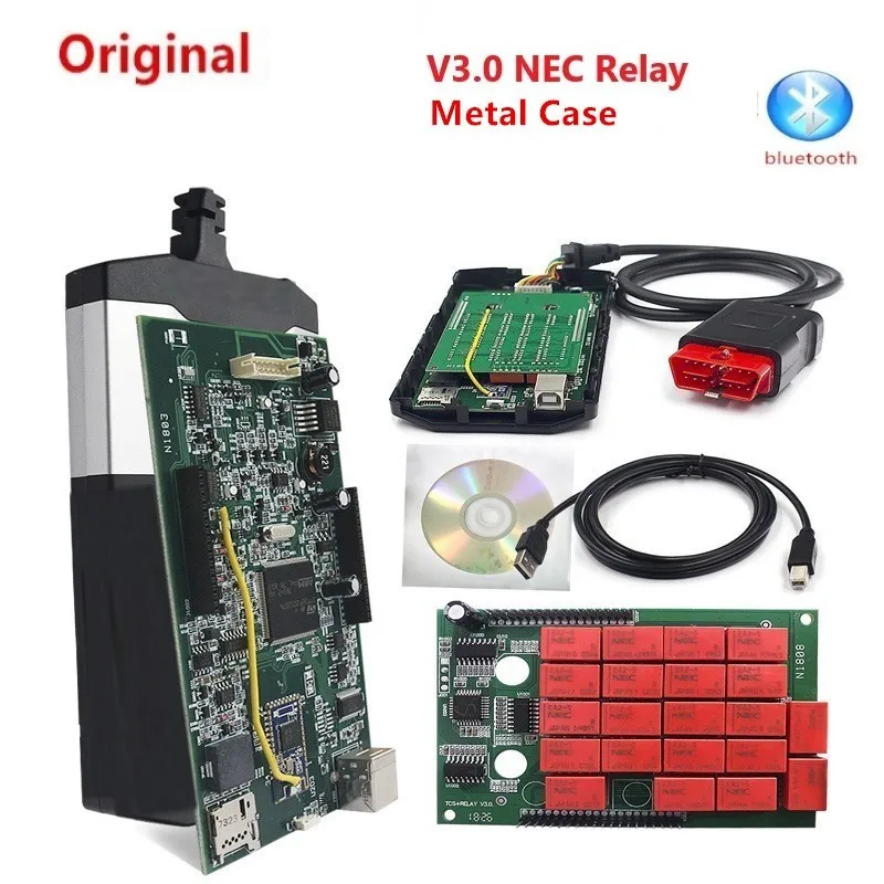 Original CDP TCS V3.0 Real 9241A Chip Diagnostic Repair Tool NEC OBD2 2021 2017.r3 With Keygen LED 3 in 1 Scanner For Car Trucks