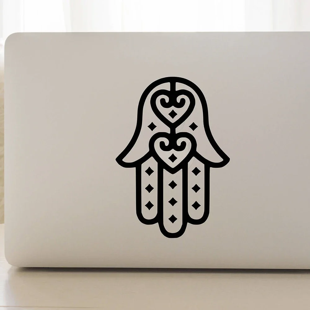 Laptop hamsa naklejka na rękę Laptop komputer Dekoracja winylowa naklejka na szybę samochodową hamsa wzór dłoni kubek komputerowy Dekor naklejka Z921 — zdjęcie 2