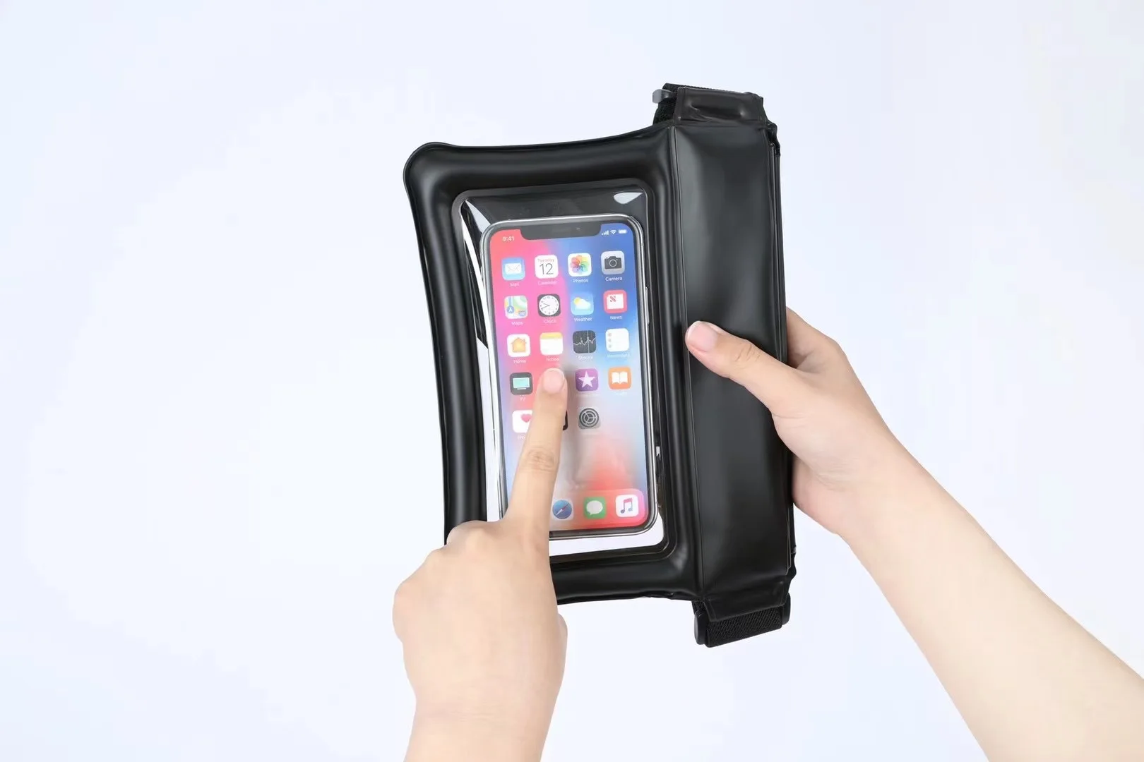 30m depth watertight waist pack TPU touch screen mobile phone waterproof bag inflatable floating crossbody airbag wallet holder