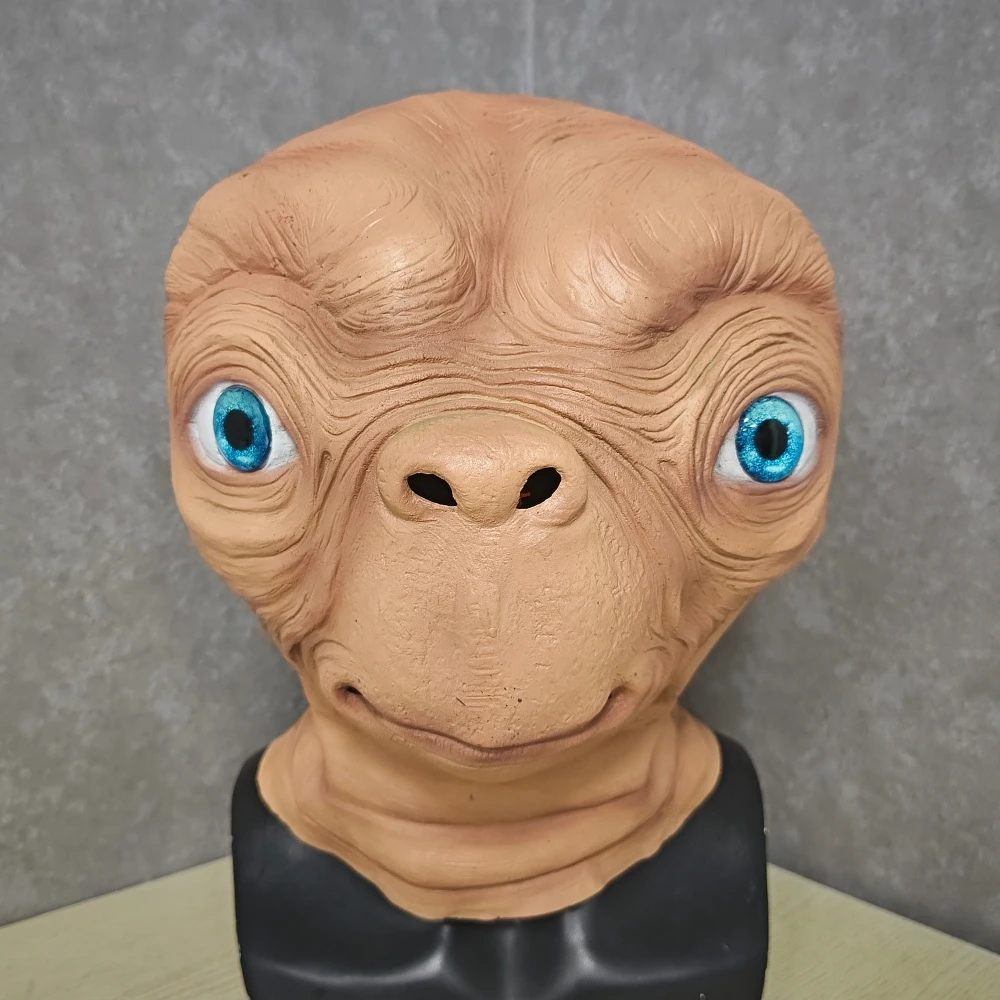 ET Alien Latexmaske Halloween Karneval Party Film EB das außerirdische realistische Cosplay Creepy E.T. Alien Vollkopfmaske
