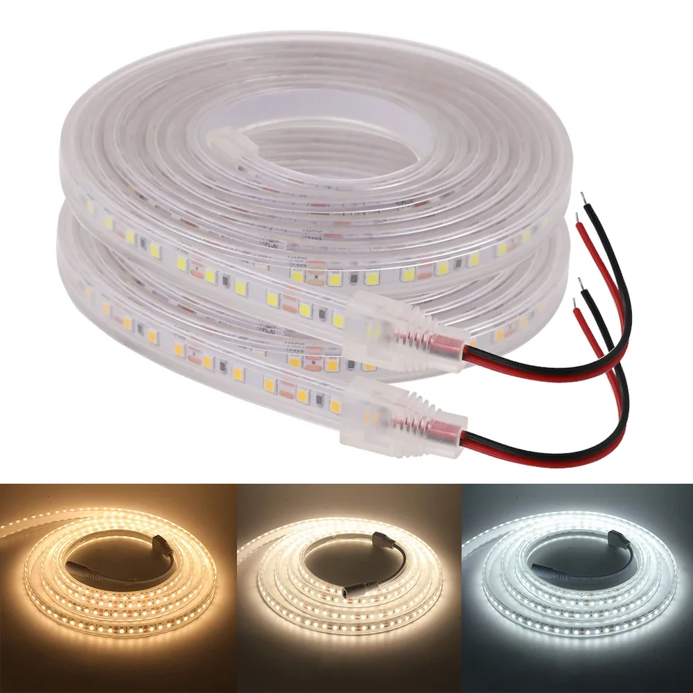 Taśma LED DC 12V 24V Wodoodporna IP67 SMD 2835 120LEDs/M Biała Ciepła Biała Naturalna Biała Elastyczna Taśma Wstążkowa Światła Liny — zdjęcie 2