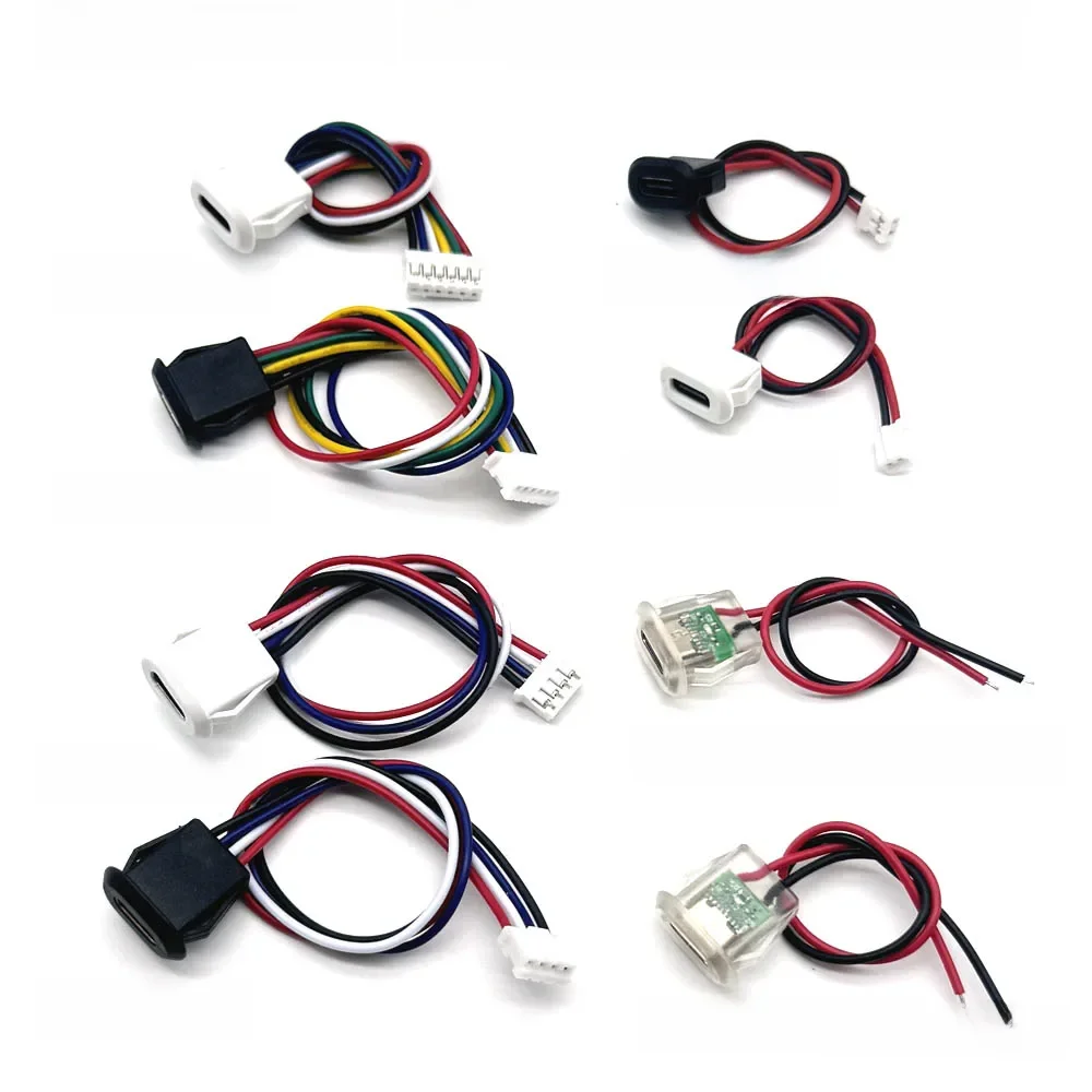 Connecteur USB Type-C Étanche avec Plaque de Verrouillage PH 2.0, 2/4/6 Broches, Femelle, Courant ÉWer, Port de Prise de Charge Rapide