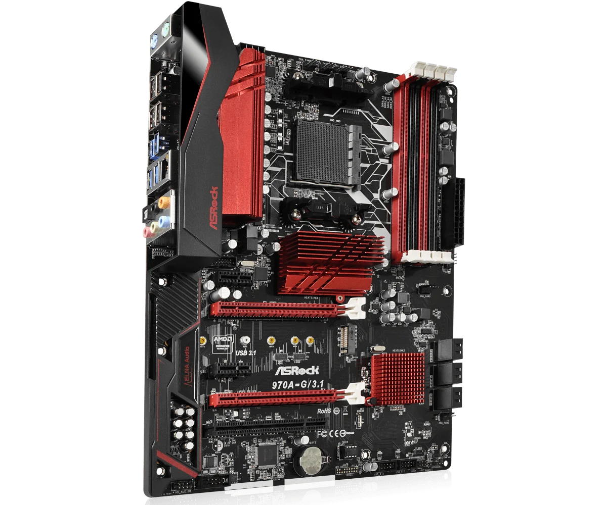 AM3+ Motherboard Asrock 970A-G/3.1 AMD 970 4XDDR3 6XSATA III M.2 USB 3.1 ATX  FOR AMD Phenom II X6 X4 X3 X2 CPU