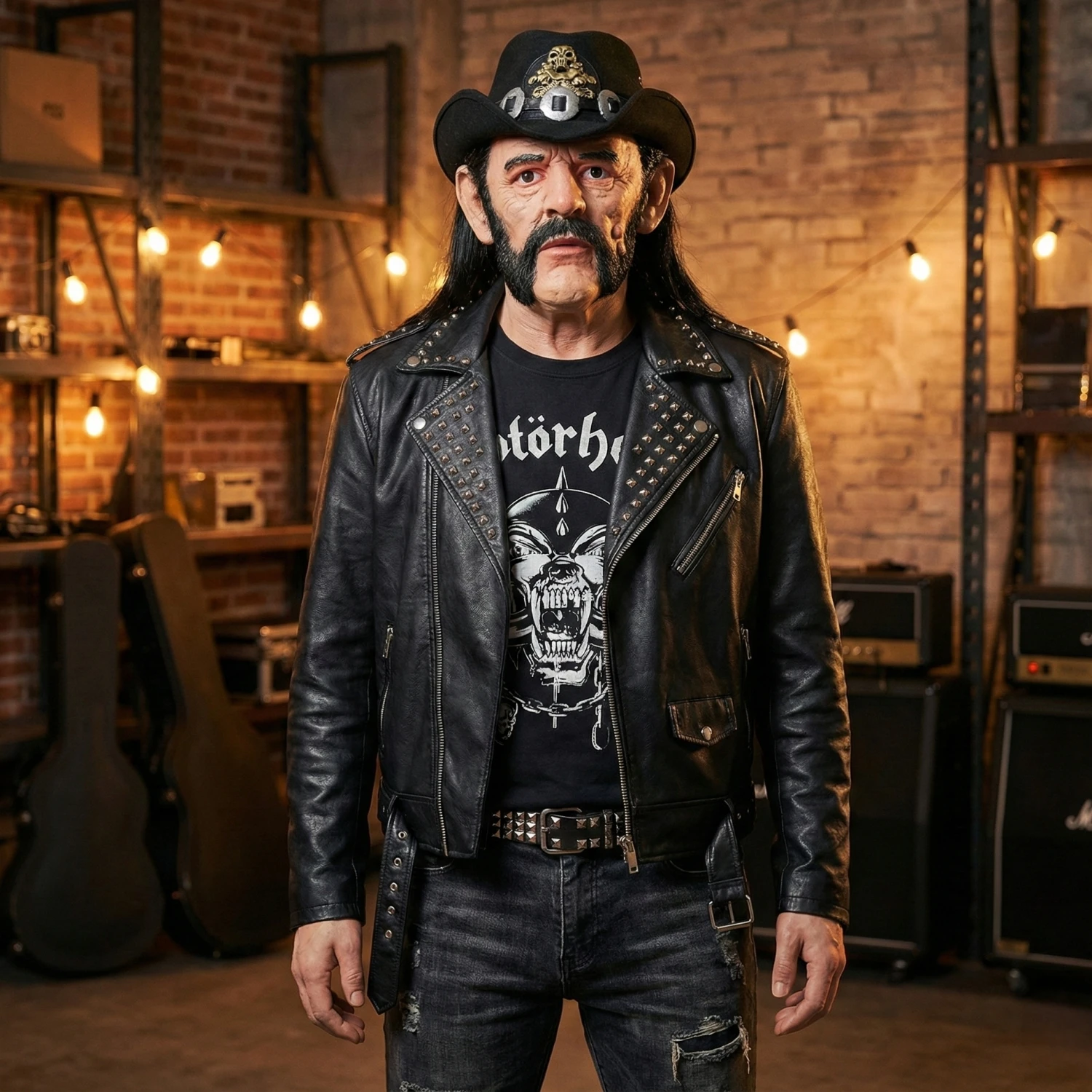 

Adult Realistic Rocker Latex Mask – Heavy Metal Biker Style Full Head Mask for Halloween, Cosplay & Party Costume