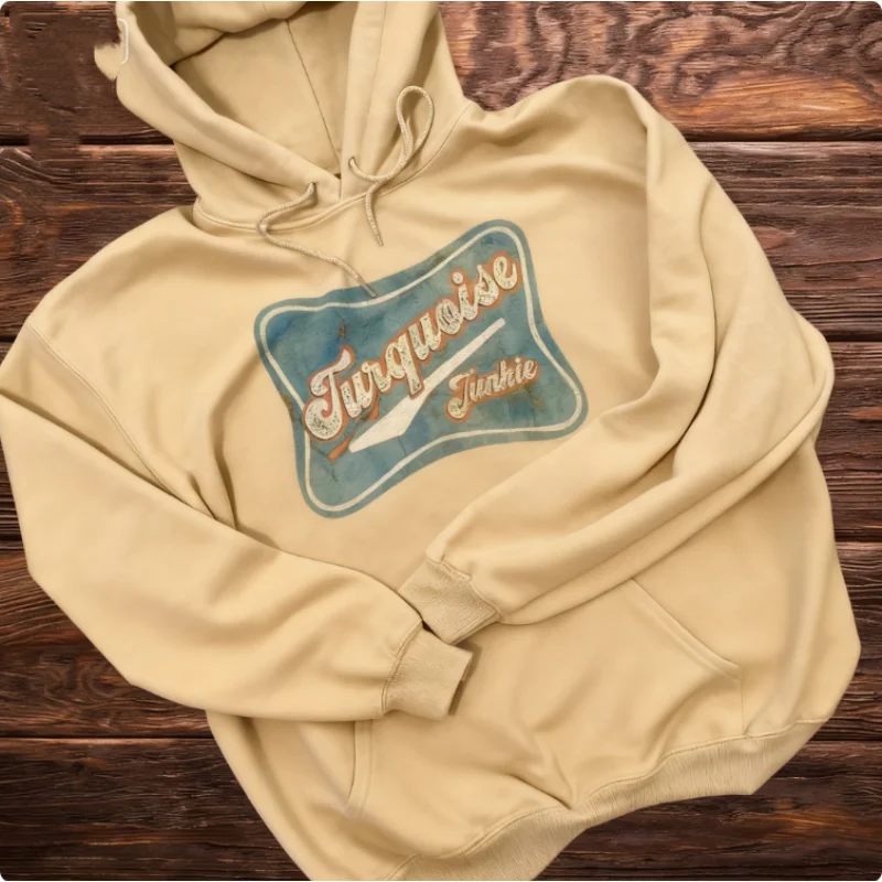 سترة بغطاء للرأس باللون الفيروزي الغربي Junkie باللون الرمادي، ملابس غربية، ملابس غربية للنساء، ملابس غربية للجنسين، آلة بقلنسوة