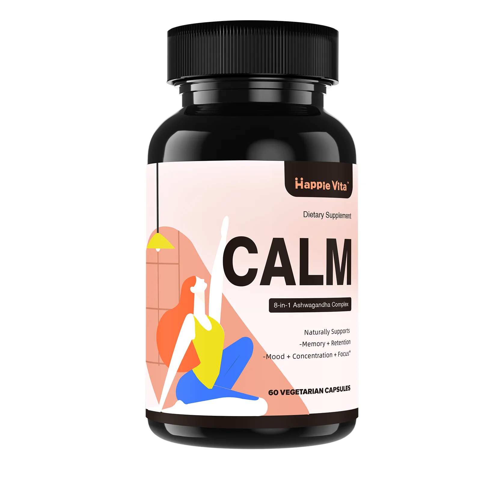 Calm Ashwagandha Supplements, Ashwagandha 4000mg with Rhodiola Rosea, Reishi, Ginseng, Bacopa, L Theanine, Natural Adaptogens No