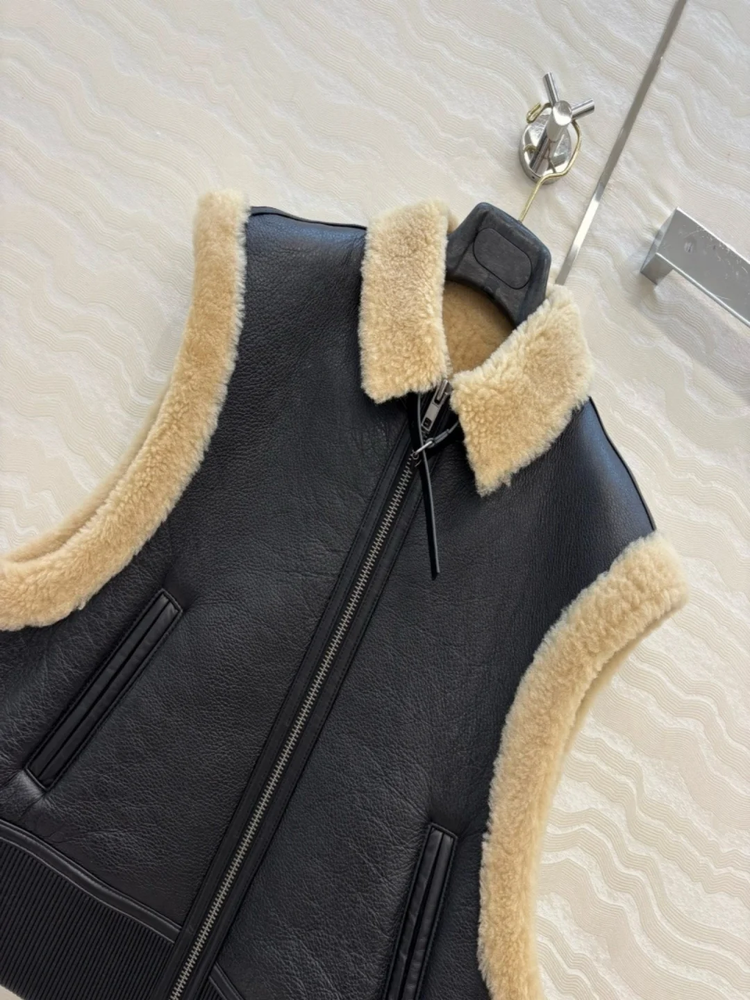 سترة شيرلينغ أصلية، سترة فرو تركية للنساء، جيليه شتوي عتيق، سترة بدون أكمام للجنسين #3