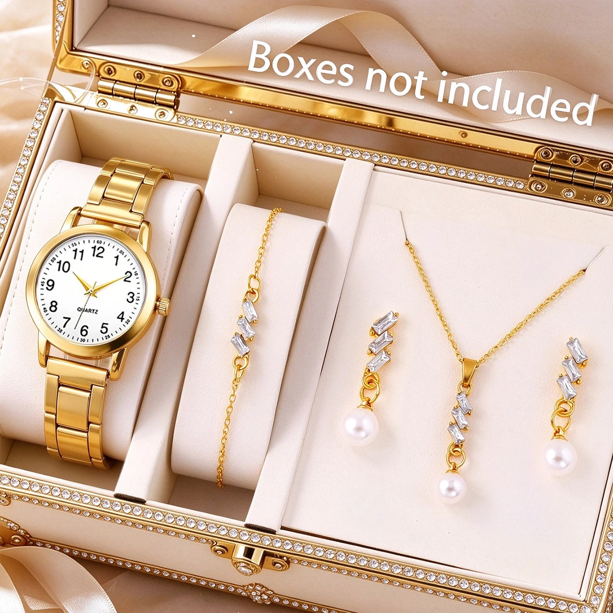 2-Piece Set, Stylish Round Quartz Watch, Pointer Display, Versatile for Everyday Use, a Must-Have Accessory for Travel and Business Trips, Unisex, Suitable for Commuting, an Excellent Gift for Her.