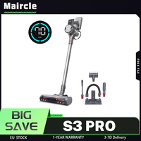 Maircle S3 Pro Cordless Vacuum Cleaner, with Store and Charge 2-in-1 Dock, White LED Headlight,210AW Brushless Motor,35kPa Power