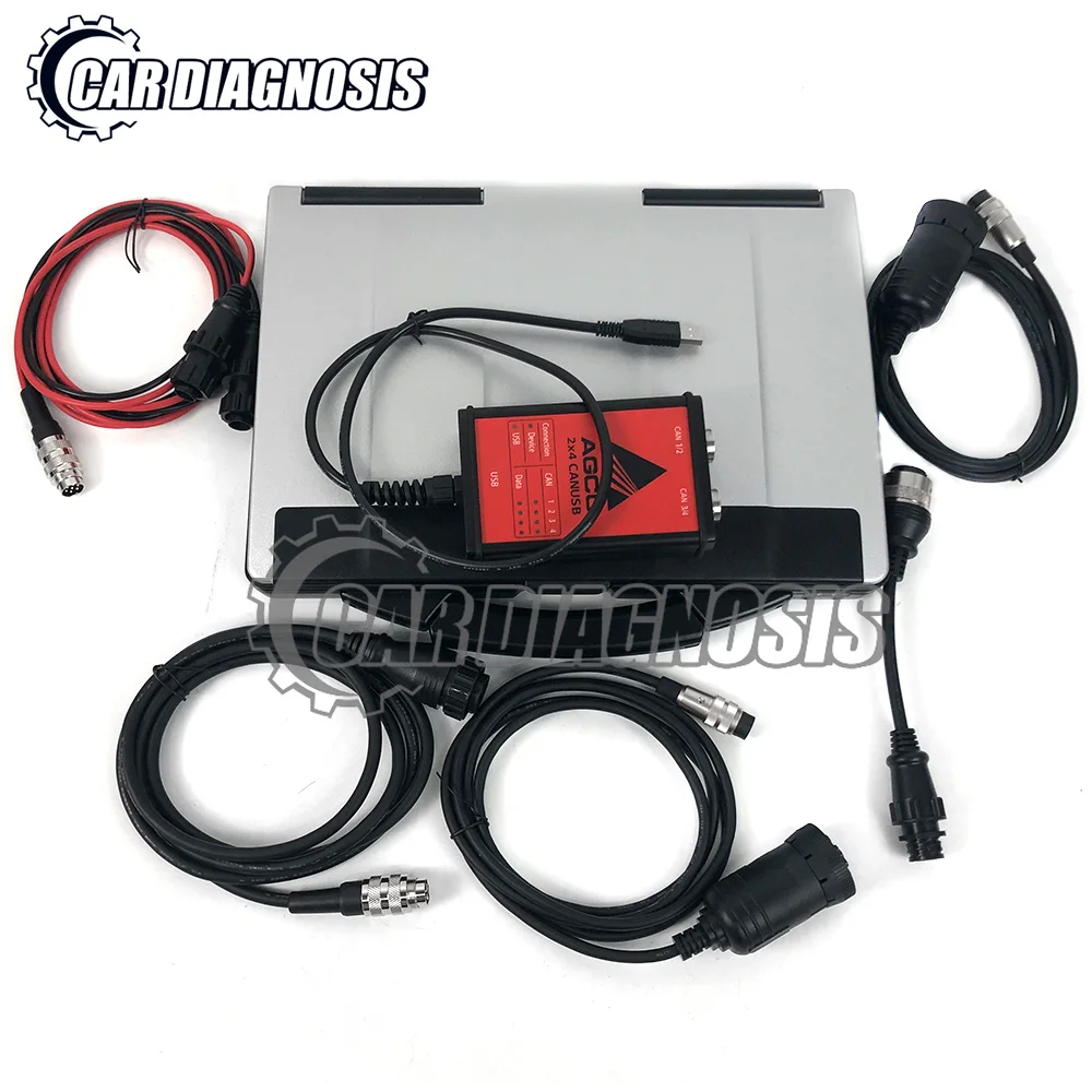 For AGCO EDT DIAGNOSTIC KIT CANBOX FENDT FenDias Massey Agricultural Electronic Diagnostic Tool with CF53 Laptop