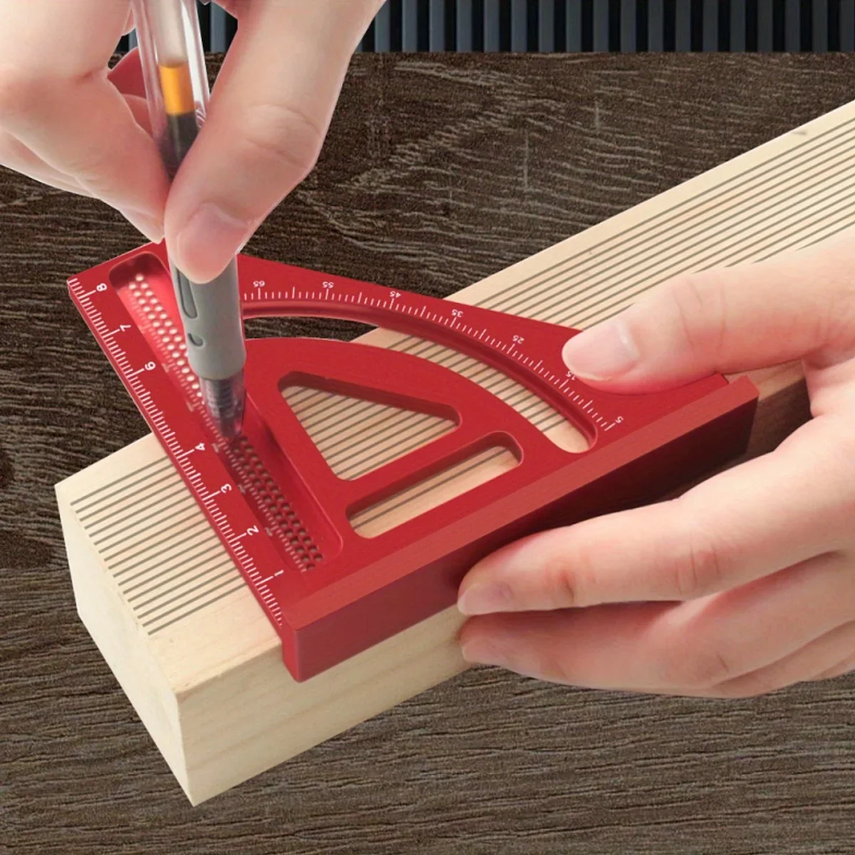 Mehrwinkel-Messlineal, Aluminium, Holzbearbeitung, quadratischer Winkelmesser, präzises, präzises Mini-Tischlerquadrat, Gehrungsdreieck-Lineal