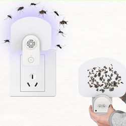 Trampa de insectos voladores para interiores, atrapamosquitos con luz nocturna, atractor UV para matar mosquitos eléctrico