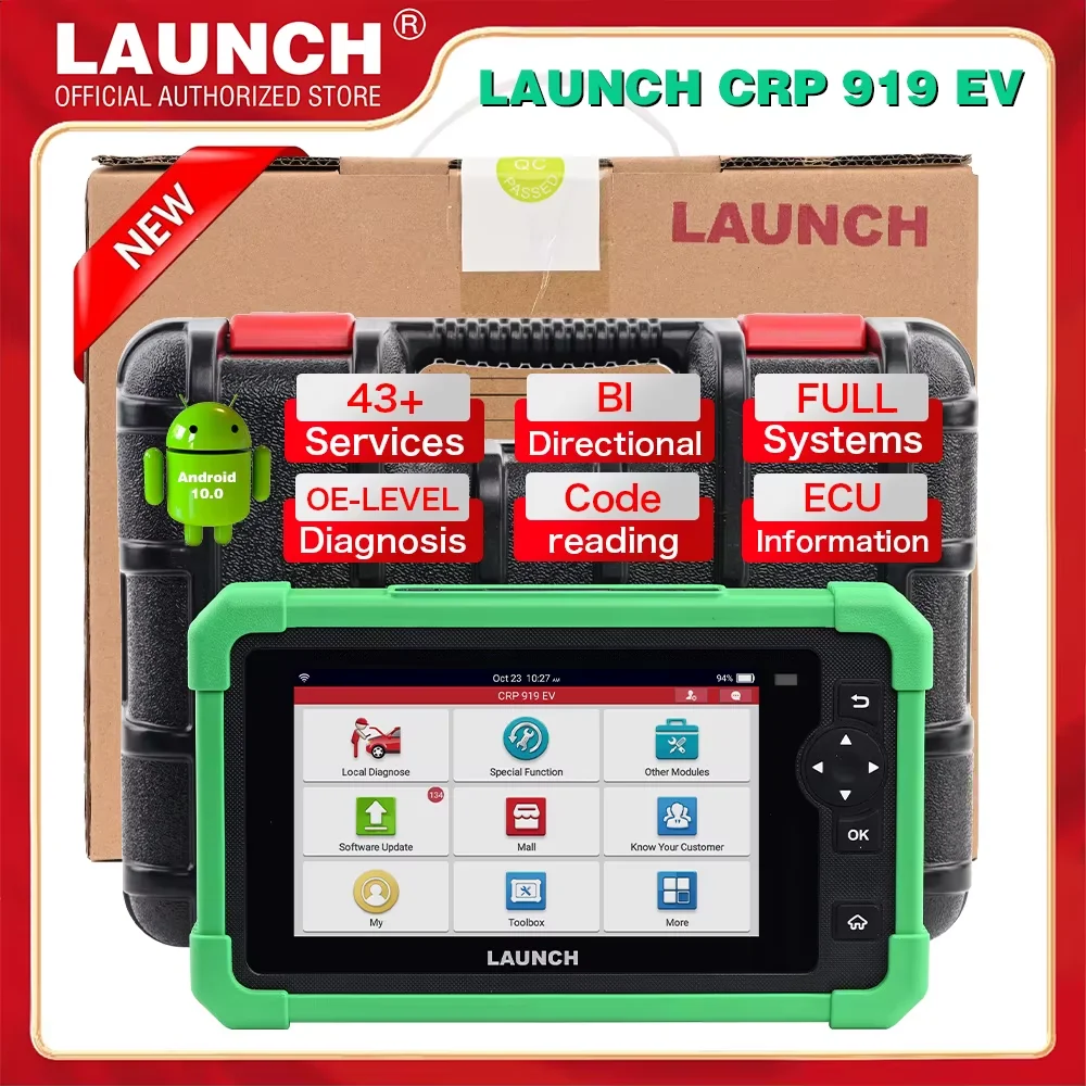 

2025 LAUNCH X431 CRP919 EV 43+ OBD Scanner for New Energy Vehicles - Comprehensive 43 Services Car Diagnostic Tool