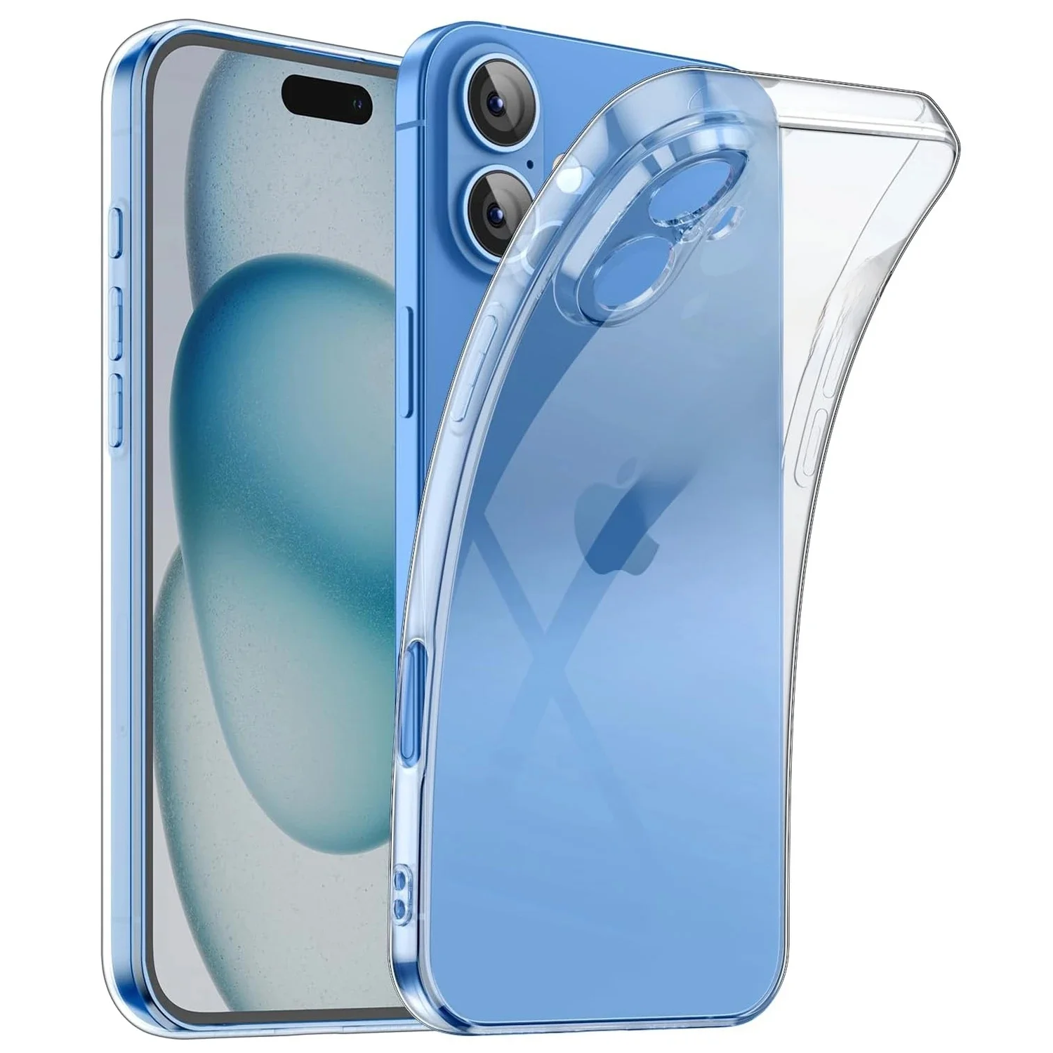 Coque en silicone transparente ultra fine pour iPhone, coque arrière souple, adaptée pour iPhone 16 15 14 13 12 11 Pro Max X Poly XS 12 13 mini 14 15 16 Plus