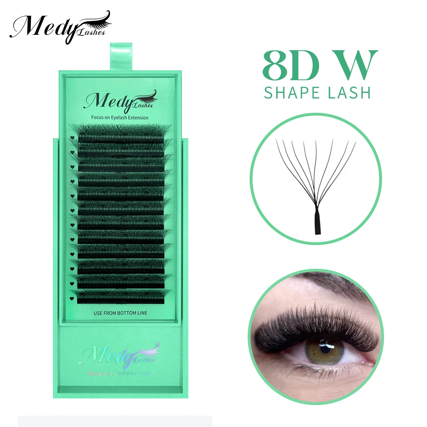 Extensão de Cílios MedyLashes 8DW Y-Format Cílios em Leque