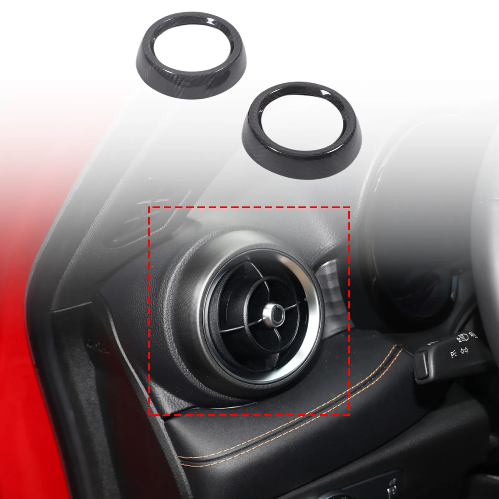 

Dry Carbon Fiber Car Instrument Side Air Condition Outlet Ring Trim For Alfa Romeo Tonale 965 2022-2024 Air Vent Ring Cover