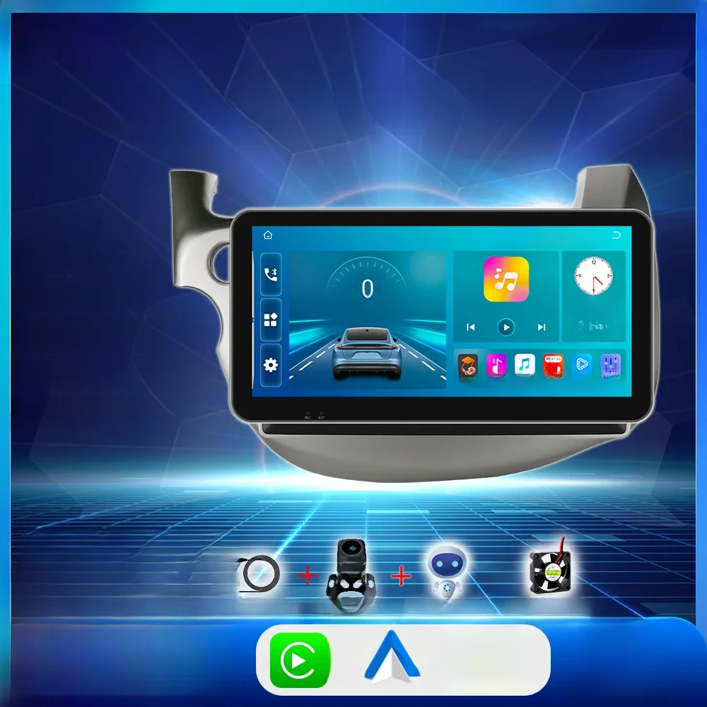 HIZPO-Leitor multimídia de carro para Honda Jazz Fit 2007-2014, 10,33 ", Android 12, auto rádio,