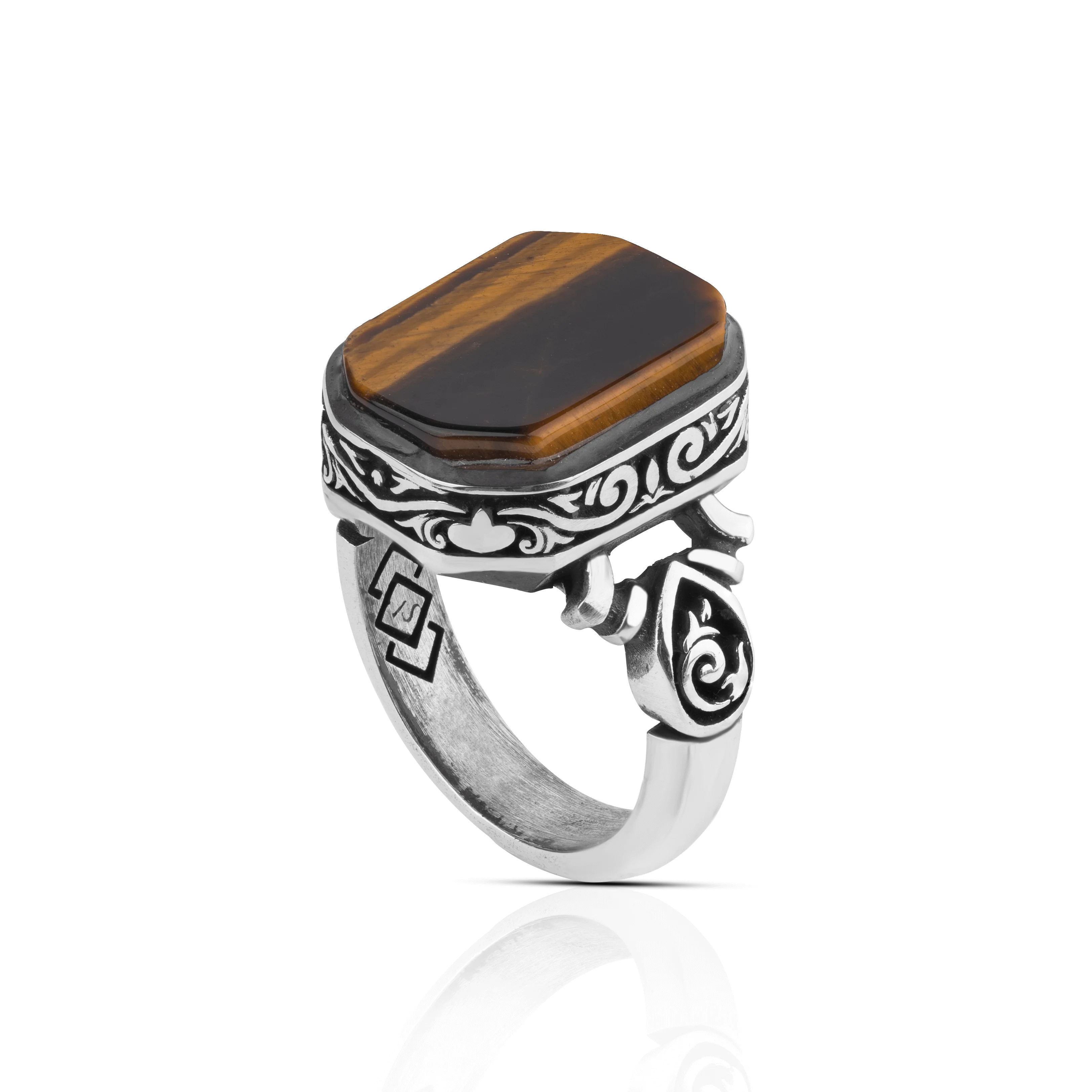 

Silver ring 925 Tiger's eye stone ,, for men