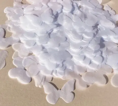 White Butterfly Bridal Shower confetti  Wedding Flameproof Biodegradable tissue confetti 2000 pieces