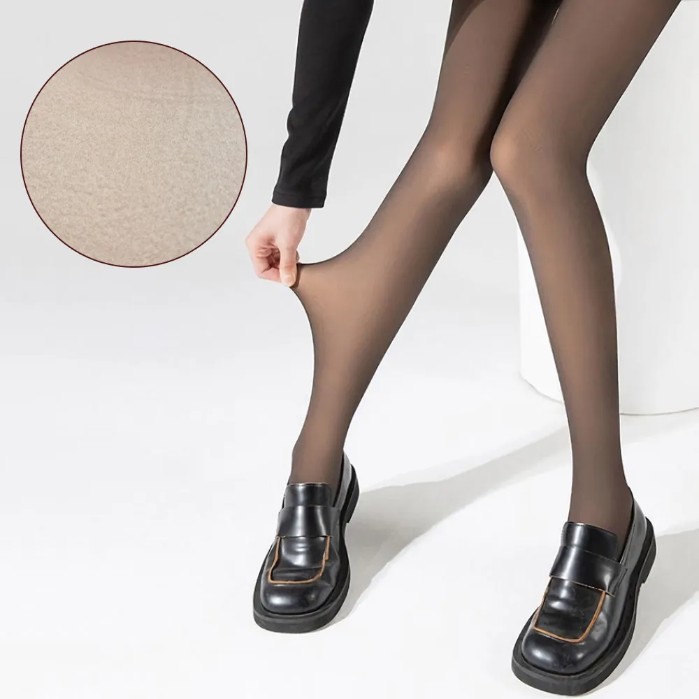 1 + 1 illusion stockings Fake see-through Gimo-in winter leggings black coffee basic general