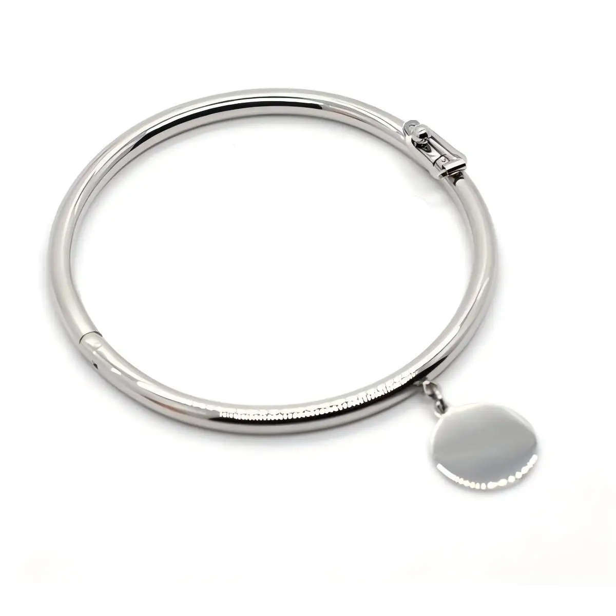 Pulseira com pingente de círculo com fecho de clipe