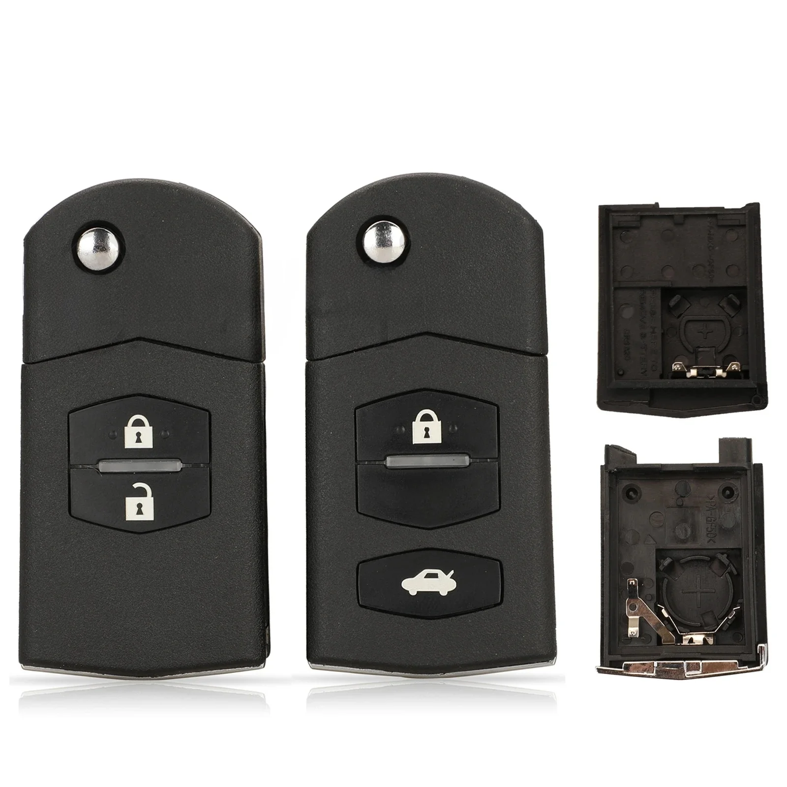 Jingyuqin 2/3 boutons remplacement rabat télécommande voiture clé coque FOB pour Mazda M3 M6 M5 Axela Atenza avec lame non coupée
