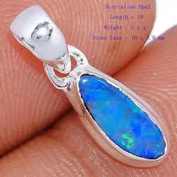 Very small Genuine  Australian OPAL  Pendant 925 Sterling Silver, Women Fine Jewelry gift