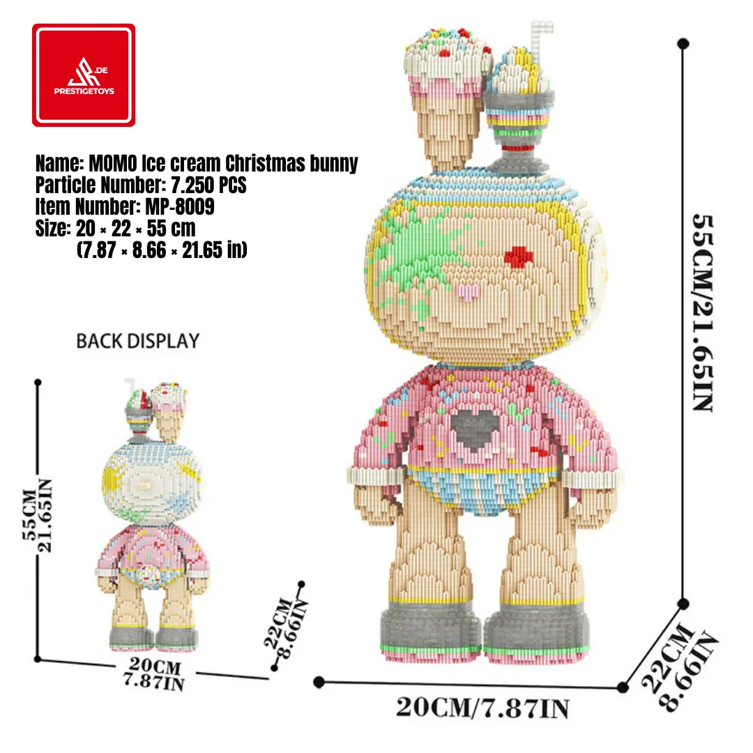 Grote 55cm Fluid Art Konijnensculptuur Bouwstenen - 3D Half-Anatomisch Mechanisch Konijnbeeld, Modern Luxe Huisdecoratie Collectible Ornament, 18+ Volwassenen DIY Cadeau (EU Voorraad)