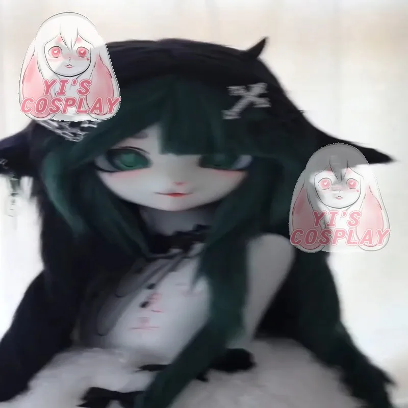 Fursuit رئيس Yis تأثيري مخصص فروي رئيس Kigurumi رئيس تأثيري كيمونو اليدوية سماعات الوحش مخصص Fursuit كيمونو