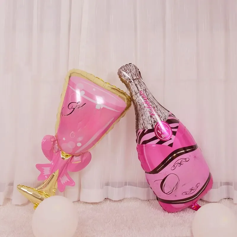 Ballon Rose avec Nministériels d Papillon, Coupe à Vin, Décoration de ixd'Anniversaire, Mariage, Fournitures pour Enfants et Adultes