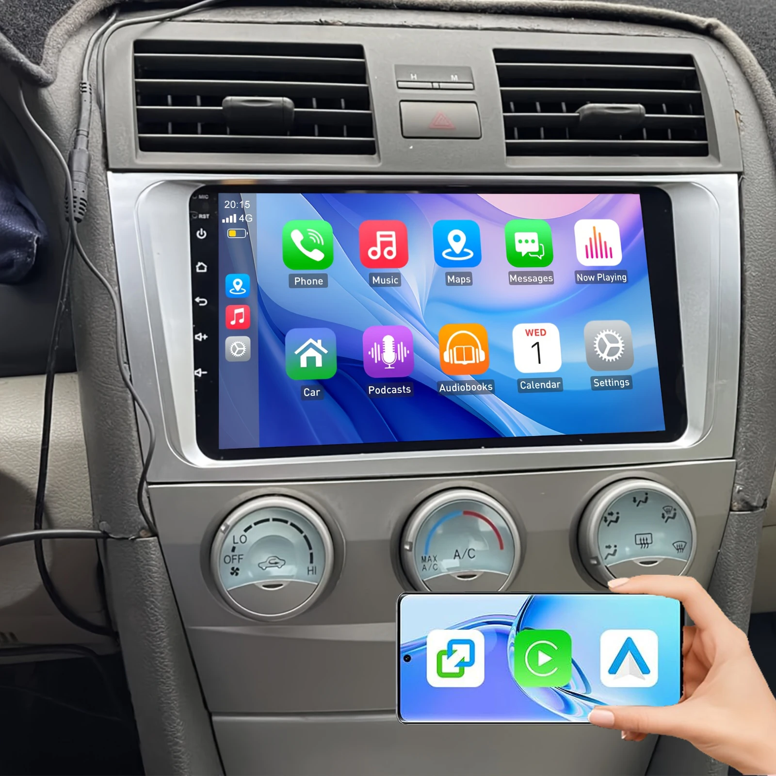 

Автомагнитола для Toyota Camry (версия без JBL) 2006-2011 с Carplay и Android Auto, 9-дюймовый экран для Camry