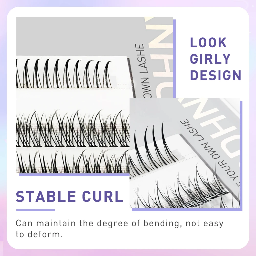 AM Shape Spikes Fish Tail Cluster Eyelash Mix Bond Extension V Under Lower Lashes Individual Makeup DIY Premade Fan Set