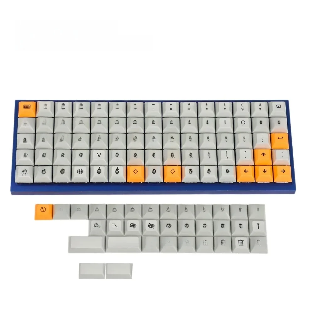 YMDK DSA Szary Pomarańczowy 107 Keycaps Dye Sub PBT 1.4mm Grubość Ortholinear XD75 ID75 Planck Preonic Niu40 Corne Split46 Split 36 — zdjęcie produktu 7