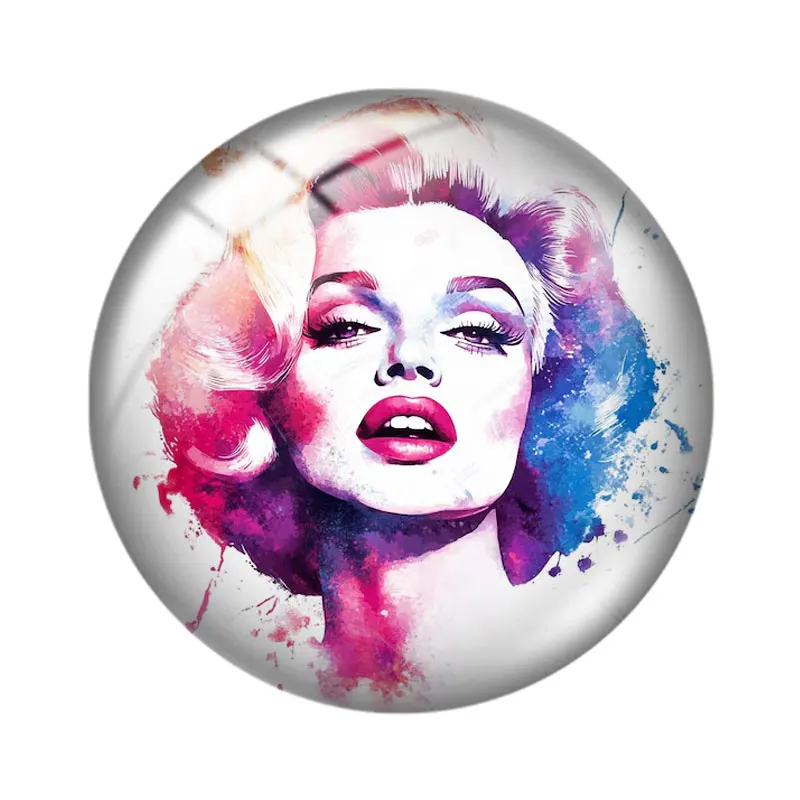 الرجعية مارلين مونرو 10 قطعة 12 مللي متر/16 مللي متر/18 مللي متر/25 مللي متر صورة مستديرة الزجاج كابوشون التجريبي شقة عودة صنع النتائج