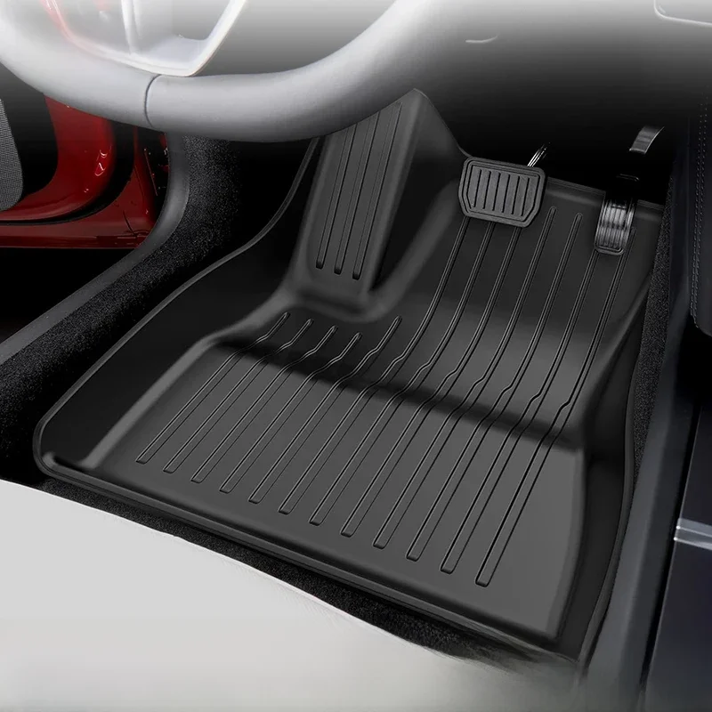 NovaAcc Floor Mats for Tesla Model 3 Y 2021-2024 5-Seater Custom Fit All Weather Heavy Duty TPE Cargo Liner Trunk Accessories