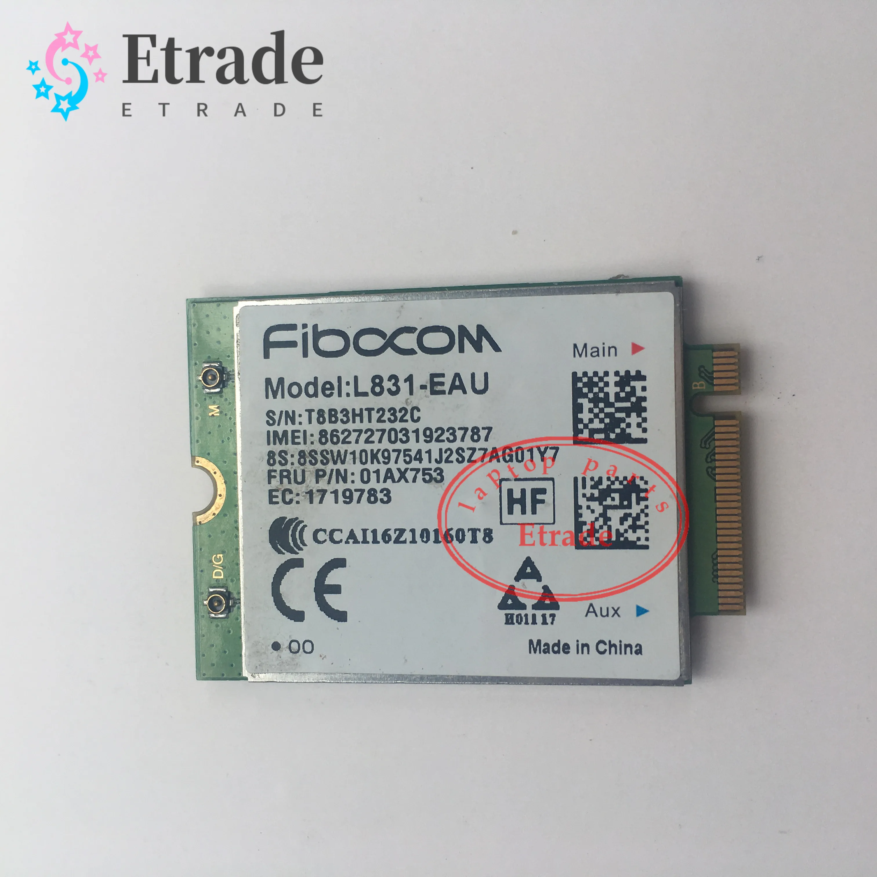 For Lenovo ThinkPad X270 Fibocom L831-EAU 4G LTE WWAN CARD FRU PN: 01AX753