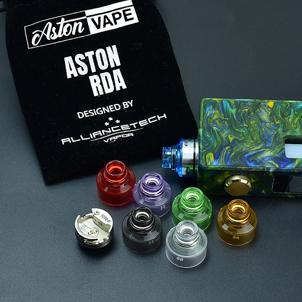 1:1 Aston 22 RDA Atomizer bellcap pc material for aston 22mm rda For 510 bf Box Mod Kit