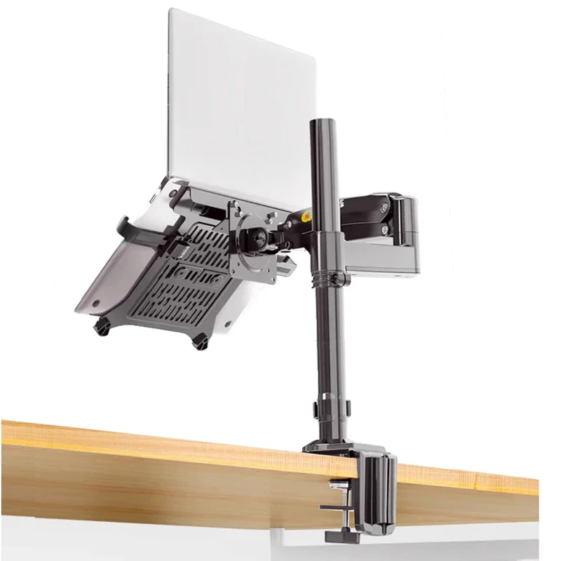Uchwyt gazowy 2 w 1 H100 H80 FP-2 do monitora 17'-30' + laptopa 10'-17' - uchwyt na biurko, stojak na laptopa, zacisk do laptopa — zdjęcie produktu 7