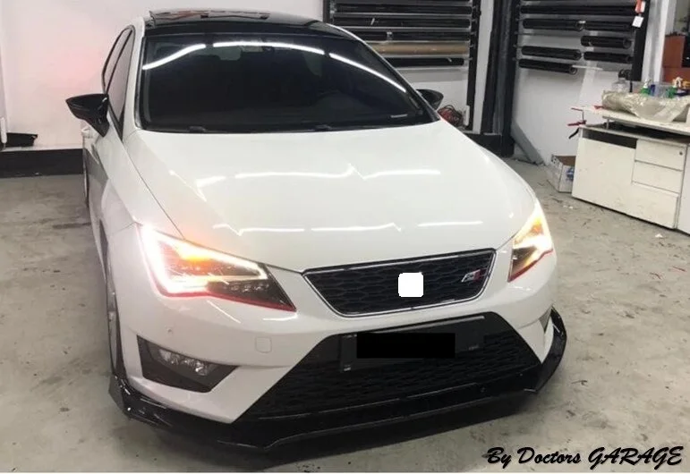 Front Bumper Attachment For Seat Leon 2013 2014 2015 2016 2017 2018 2019 Lip  Universal Car Auto Accessory  3 Pcs Body Kit