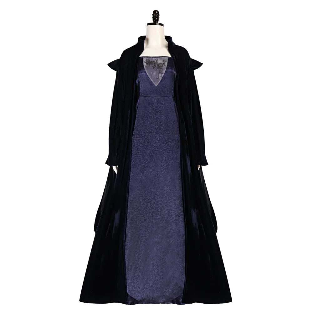 Disfraz de Cosplay de Sola Naberrie Vestido Largo Morado con Capa Traje Galáctico de Rol para Mujer Fiesta de Halloween