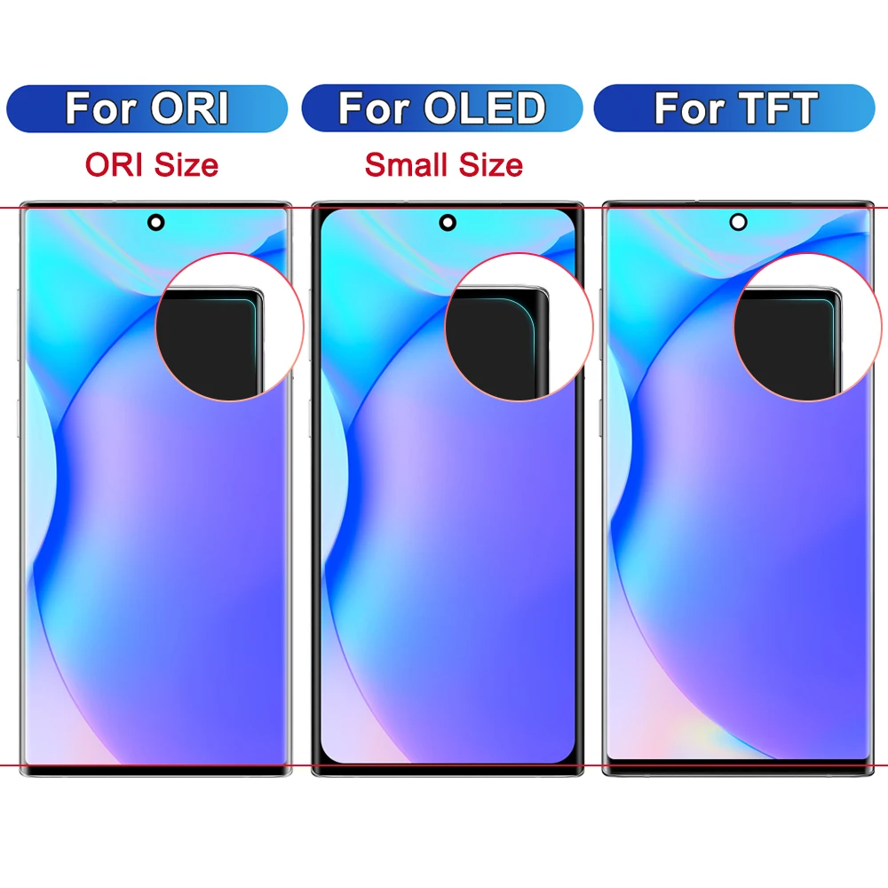 Note 10 ORI AMOLED TFT Screen, For Samsung Galaxy Note10 LCD Display N970F Touch Screen Replacement For Samsung Note10 Display