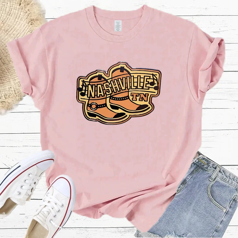 In Nashville Music Concert Fashion Sports Women's T-Shirt Harajuku Graphic Clothing Women's Top,Drop Ship